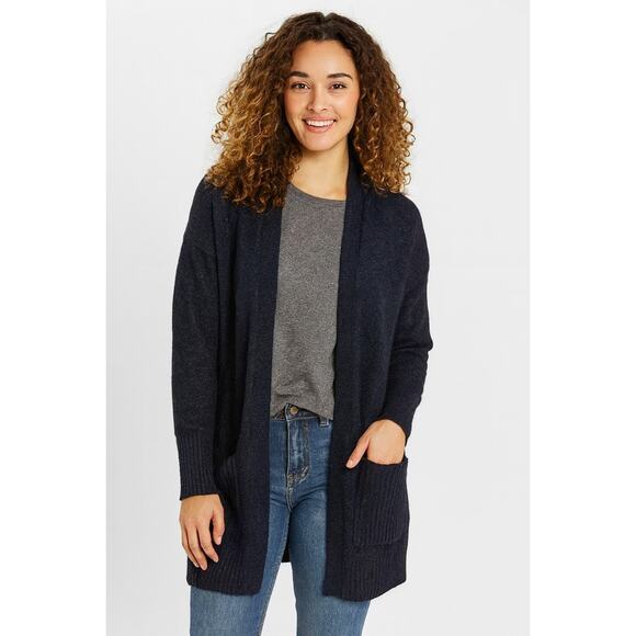 ARITZIA Azure Skies Lenox Angora Cashmere Blend Cardigan Slouchy Charcoal XS - Picture 1 of 7